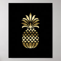 impressão de Arte Dourada PINEAPPLE