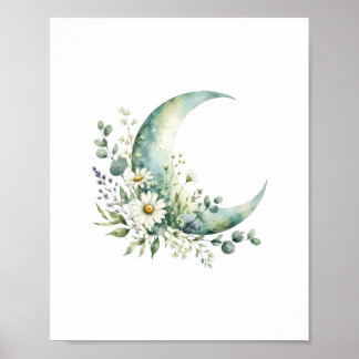 Impressão de Arte em Aquarela de Flores Silvestres