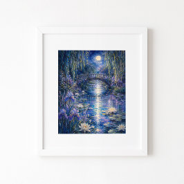 Impressão de Arte em Aquarela Ponte ao Luar