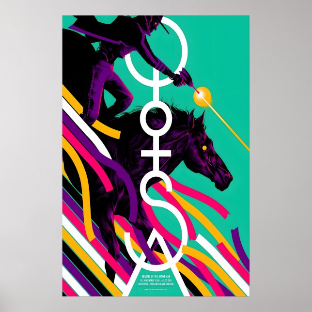Impressão de Arte Em Matriz QOTSA Gig Poster Matte (Frente)