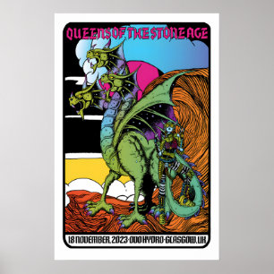Impressão de Arte Em Matriz QOTSA Gig Poster Matte