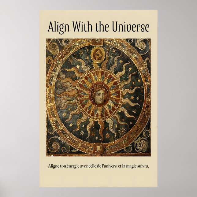 Impressão de Arte em Mosaico do Sol Celestial Astr (Frente)