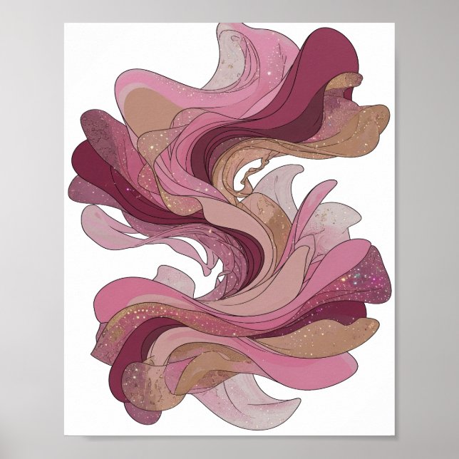 Impressão de Arte em Prata Abstrata que Chama a At (Frente)