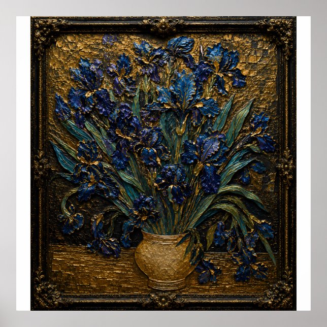 Impressão de Arte em Relevo de Íris de Van Gogh |  (Frente)