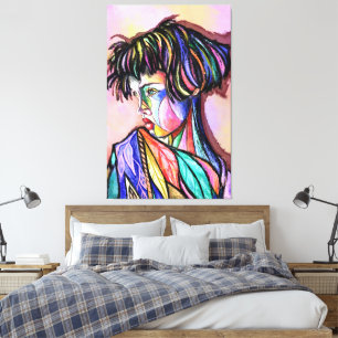 Impressão de Arte em Tela Dama Pintada
