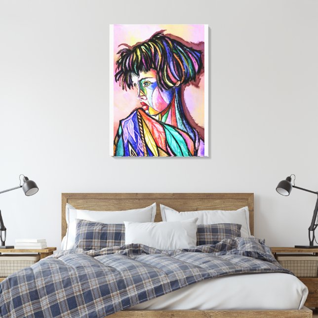 Impressão de Arte em Tela Dama Pintada (Insitu(Quarto))