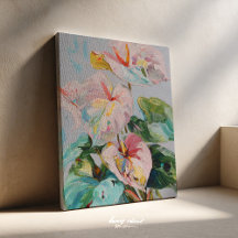 Impressão de Arte em Tela de Anthurium Tropical