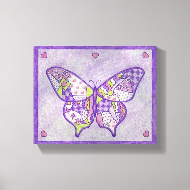 Impressão de Arte em Tela de Borboleta (Frente)