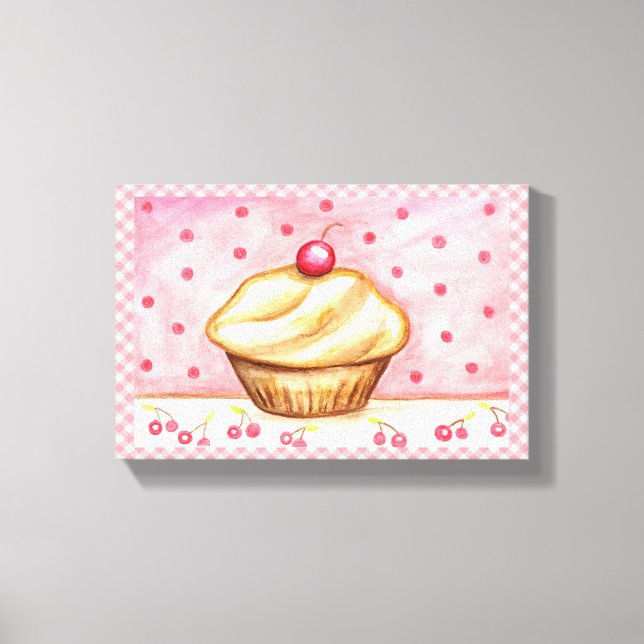 Impressão de Arte em Tela de Cupcake (Frente)