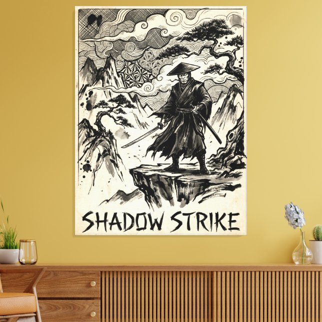 Impressão de Arte em Tela Samurai Shadow Strike (Insitu(Sala de estar))