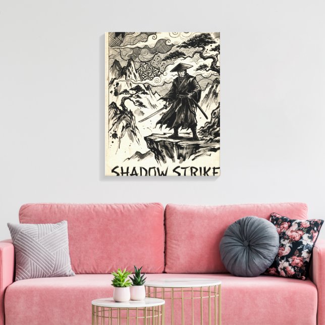 Impressão de Arte em Tela Samurai Shadow Strike (Insitu(Sala de estar))