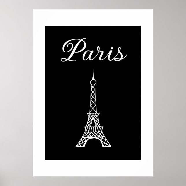 Impressão de arte emoldurada da Torre Eiffel de Pa (Frente)