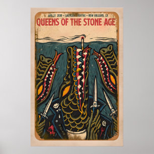 Impressão de Arte Emoldurada QOTSA REPRODUÇÃO Post