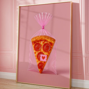 Impressão de Arte Engraçado Pizza, Parede Estética