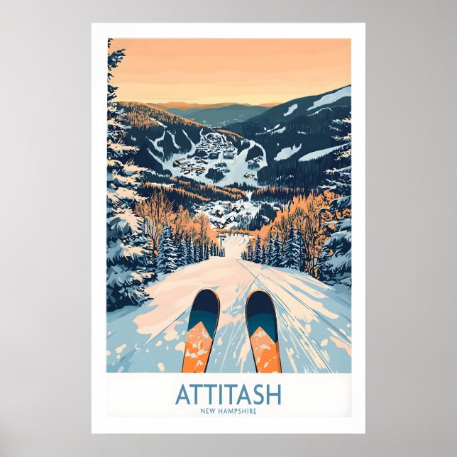 Impressão de Arte Esqui Attitash 1 (Frente)
