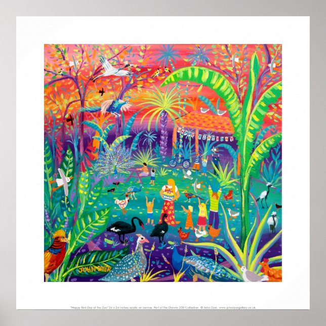 Impressão de Arte: Feliz Dia do Pássaro no Zoológi (Frente)