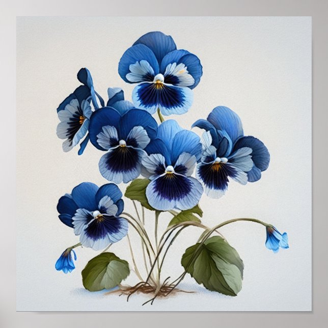 Impressão de Arte Flor Azul Violas (Frente)