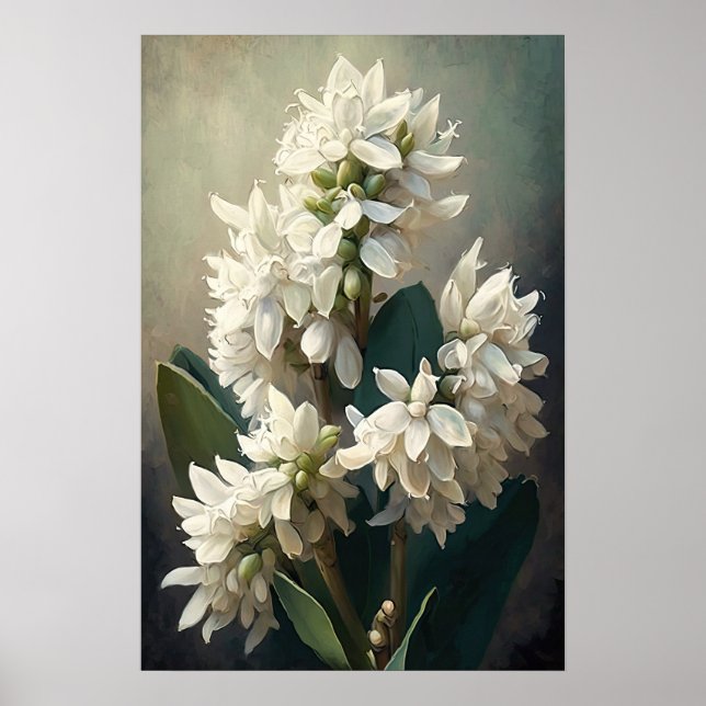 Impressão de Arte Flor Branco Hyaciny (Frente)