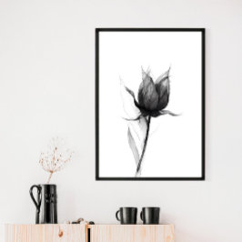 Impressão de Arte Flor Monocromática