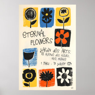 Impressão de Arte Floral Poster Botânico Abstrato,