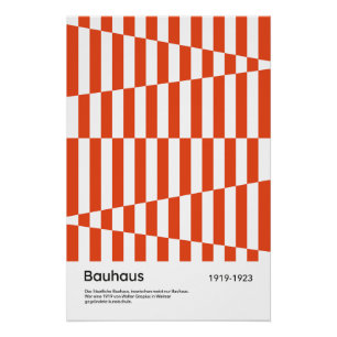 Impressão de Arte Geométrica Bauhaus Laranja Verme