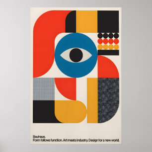 Impressão de Arte Geométrica Bauhaus Modernista do