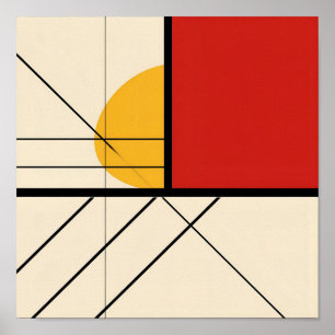 Impressão de Arte Geométrica com Estilo Mondriano