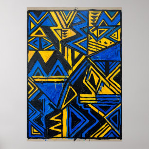 Impressão de Arte Geométrica Tribal Africana   Ama