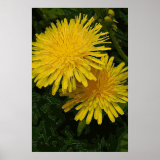 Impressão de Arte Gráfica Amarela Dandelion.