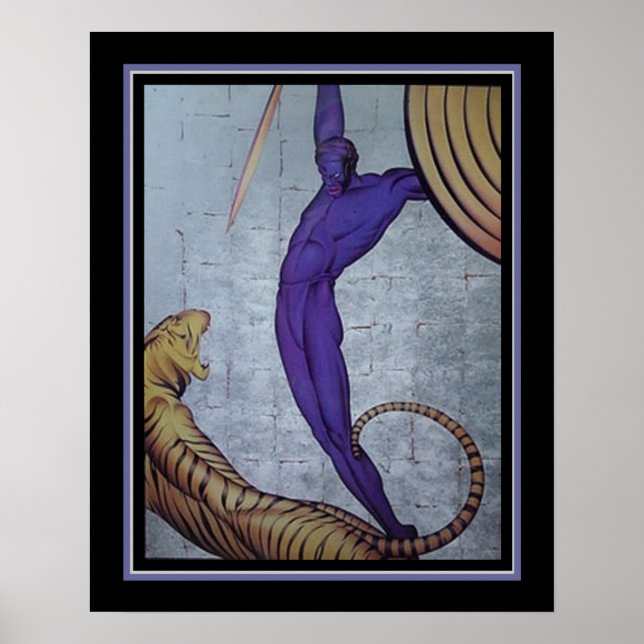 impressão de Arte 'Guerreiro e Tigre' do Major Fel (Frente)