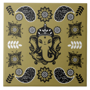Impressão de Arte Hindu com Tema Ganesha