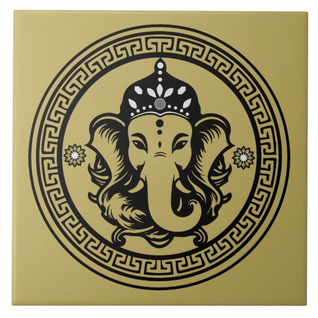 Impressão de Arte Hindu com Tema Ganesha (Frente)