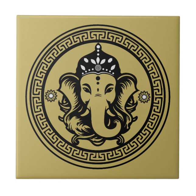 Impressão de Arte Hindu com Tema Ganesha (Frente)