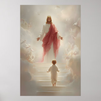Impressão de Arte Jesus e Menino Católico Cristão