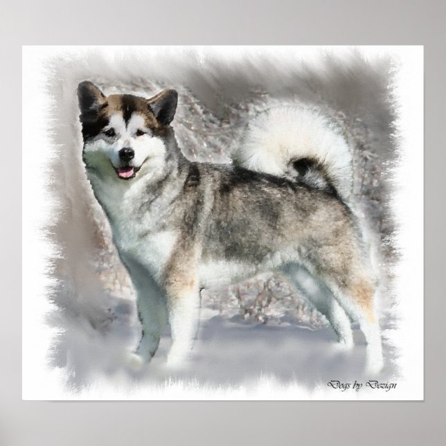Impressão de Arte Malamute do Alasca (Frente)