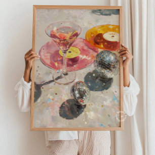 Impressão de Arte Martini & Bola de Discoteca: Bar