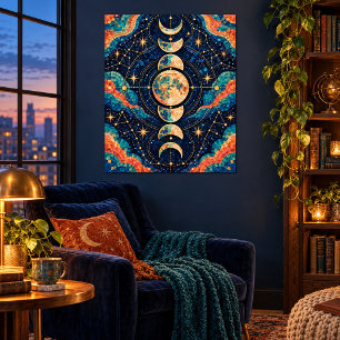 Impressão de Arte Meridiano Mosaico ao Luar