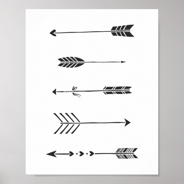 Impressão de Arte Minimalista Black Arrows (Frente)