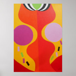 Impressão de Arte Minimalista Laranja e Amarelo