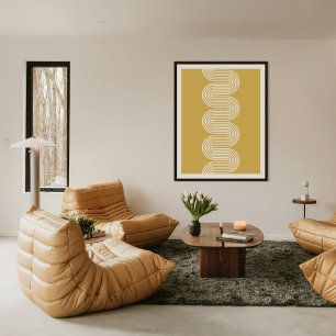 Impressão de Arte Minimalista Moderna com Linhas O