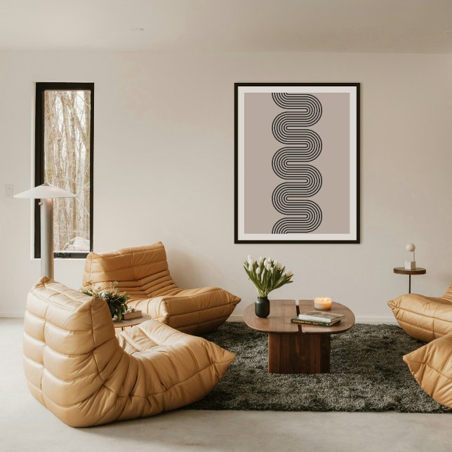 Impressão de Arte Minimalista Moderna Linhas Ondul (Criador carregado)