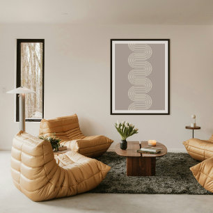 Impressão de Arte Minimalista Moderna Linhas Ondul