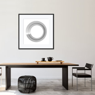 Impressão de Arte Moderna Minimalista Preto e Bran