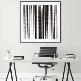 Impressão de Arte Moderna Minimalista Preto e Bran