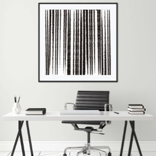 Impressão de Arte Moderna Minimalista Preto e Bran