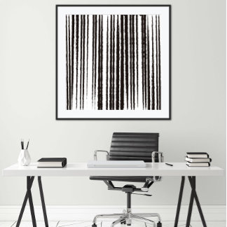 Impressão de Arte Moderna Minimalista Preto e Bran