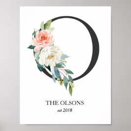 Impressão de Arte Monograma, Letra O, Casamento, B