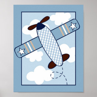 Impressão de Arte para Berçário de Avião Pequeno A