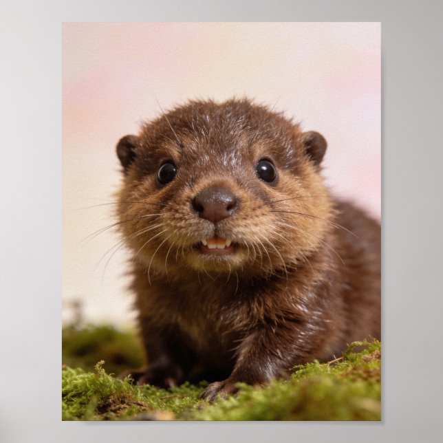 Impressão de Arte para Berçário de Castor Bebê (Frente)