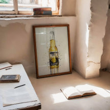 Impressão de Arte para Parede de Garrafa de Cervej